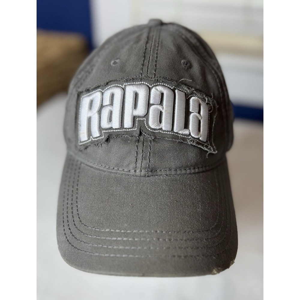 Rapala Distressed Vintage Baseball Cap Hook & Loop Closure Fish Rare Retro